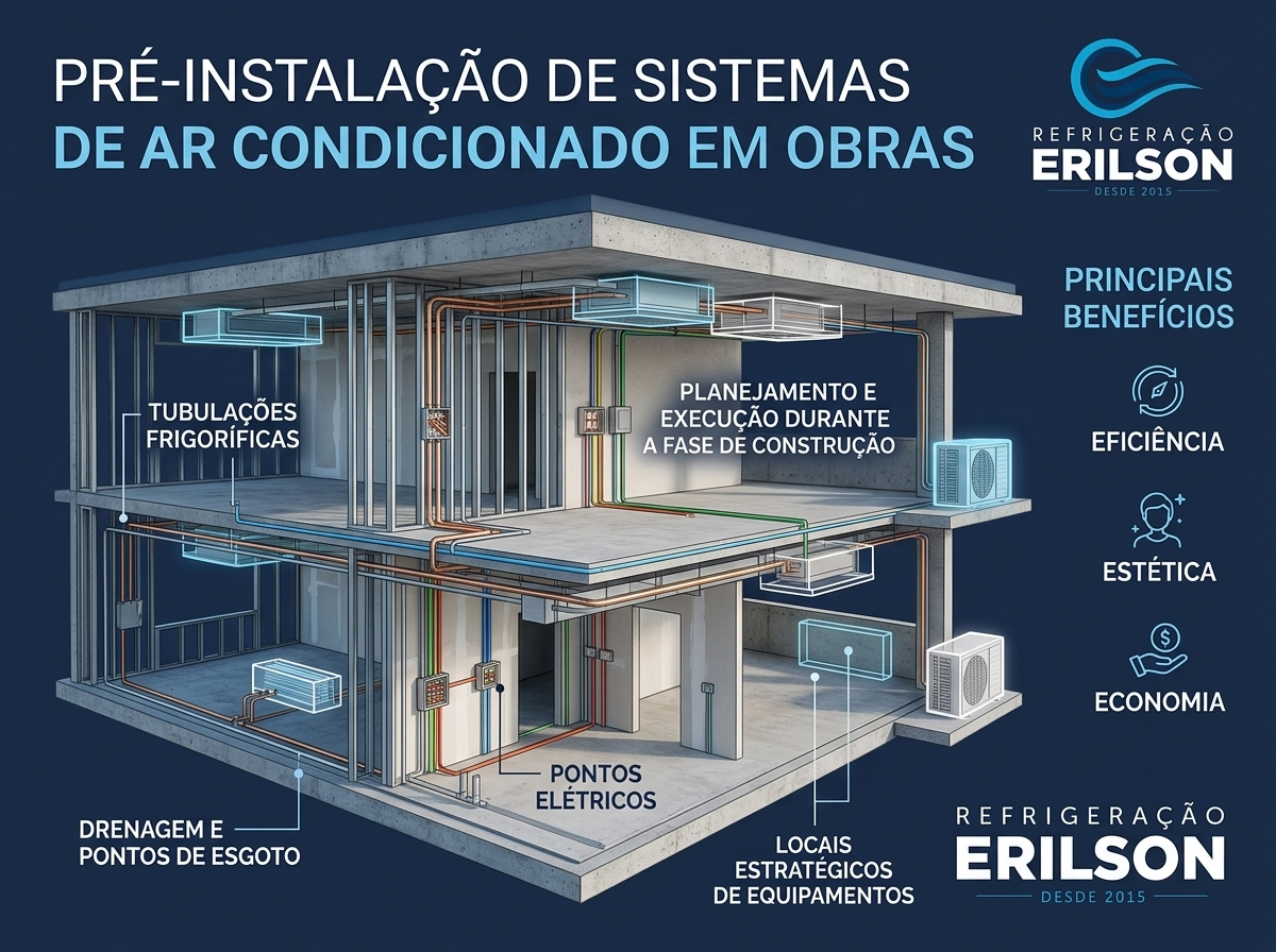 Pré-instalação de ar-condicionado em obras